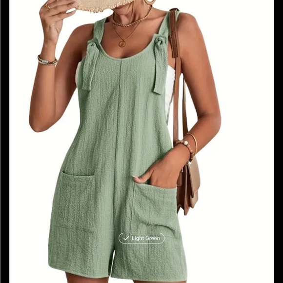 Light Green Textured Romper - Picture 2 of 3